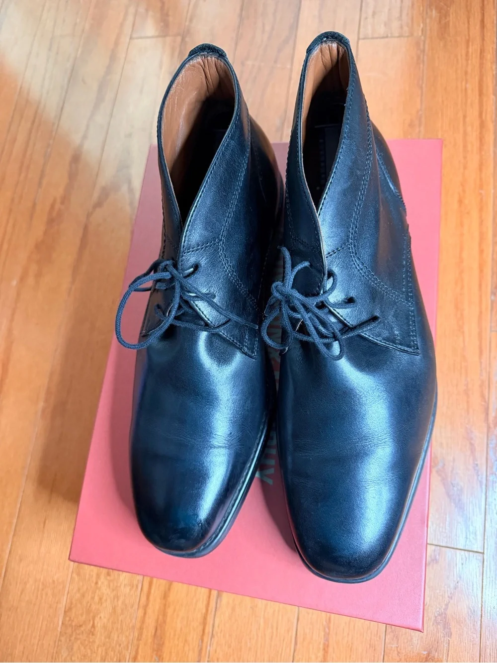 Johnston & Murphy Black Leather Chukka Boots